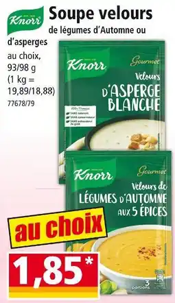 Norma Knorr Soupe velours de légumes d'Automne ou d'asperges offre