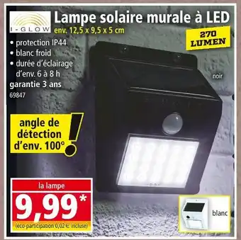 Norma I-GLOW Lampe solaire murale à LED offre