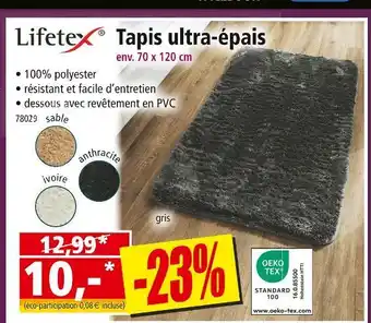 Norma LIFETEX Tapis ultra-épais offre