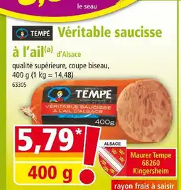 Norma TEMPÉ Véritable saucisse à l'ail d'alsace offre