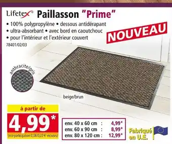 Norma LIFETEX Paillasson Prime offre