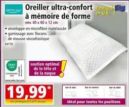 Norma ORTHO-Vital Oreiller ultra-confort à mémoire de forme offre