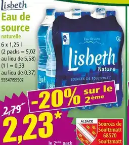 Norma LISBETH Eau de source naturelle offre