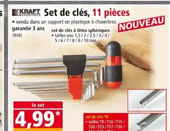 Norma KRAFT Set de clés, 11 pièces offre