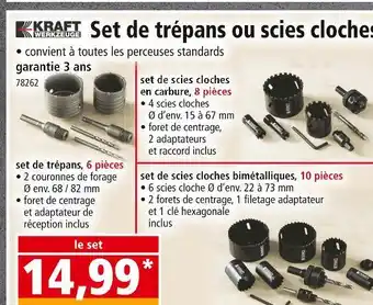 Norma KRAFT WERKZEUGE Set de trépans ou scies cloches offre