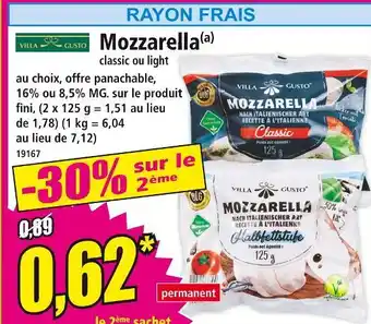 Norma VILLA GUSTO Mozzarella offre