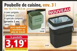 Norma Poubelle de cuisine, env. 3 l offre