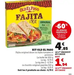 U Express Kit old el paso offre