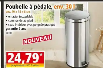 Norma Poubelle à pédale, env. 30 l offre