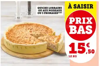 U Express Quiche Lorraine ou aux poireaux ou 3 fromages offre