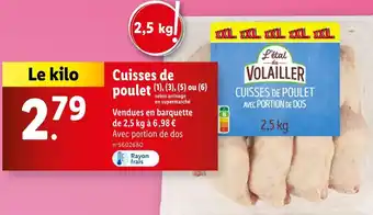 Lidl L'étal du VOLAILLER Cuisses de poulet offre