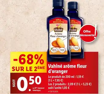 Lidl Vahiné Arôme fleur d’oranger offre