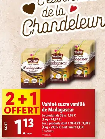 Lidl VAHINÉ Vahiné sucre vanillé de madagascar offre