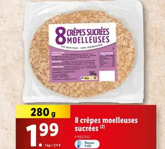 Lidl 8 crêpes moelleuses sucrées offre