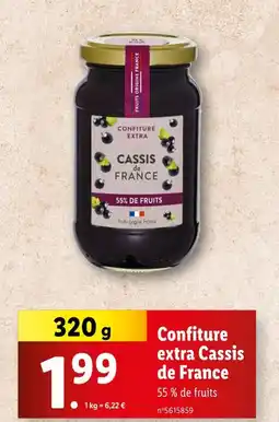 Lidl Confiture extra Cassis de France offre