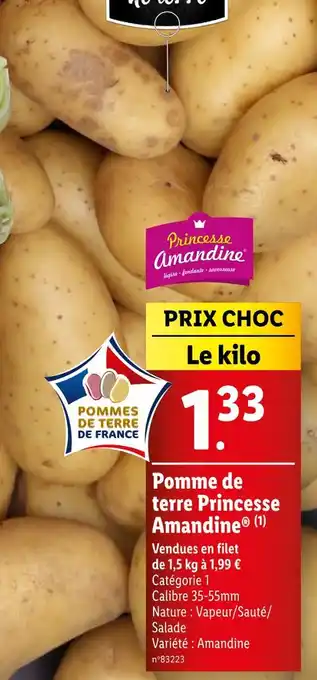 Lidl Pomme de terre Princesse Amandine offre