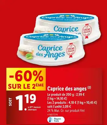 Lidl Caprice des Anges offre