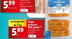 Lidl Petits poissons msc panés offre