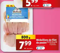 Lidl L'Étal du Volailleur Médaillons de filet de poulet offre