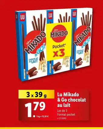 Lidl LU Mikado & Go chocolat au lait offre