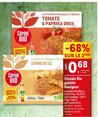 Lidl Céréal BIO Céréale Bio galette boulgour offre