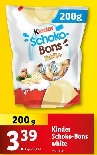 Lidl Kinder Kinder Schoko-Bons white offre