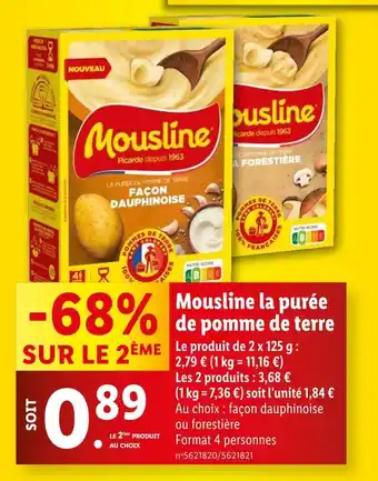 Lidl Mousline la purée de pomme de terre offre