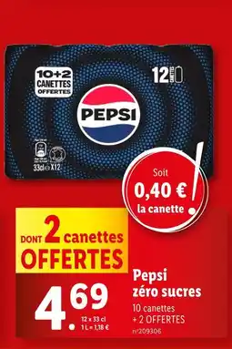 Lidl Pepsi Pepsi zéro sucres offre