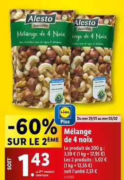 Lidl ALESTO Mélange de 4 noix offre