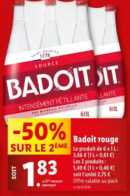 Lidl Badoit Badoit rouge offre