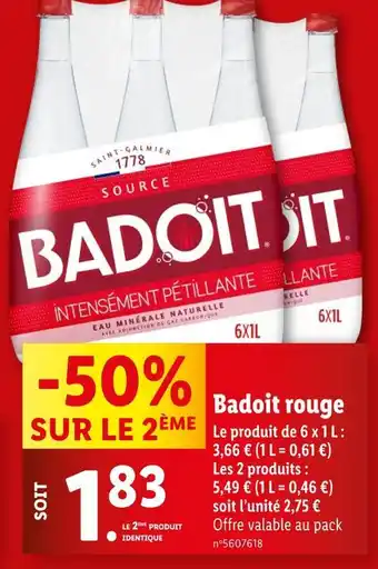 Lidl Badoit Badoit rouge offre