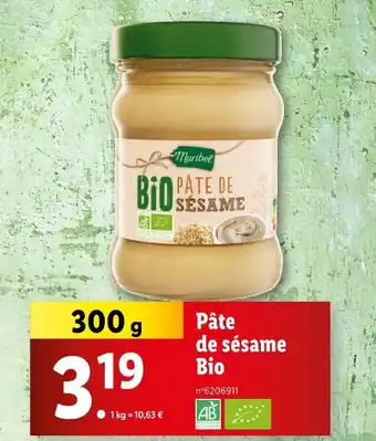 Lidl MARIBEL Pâte de sésame bio offre