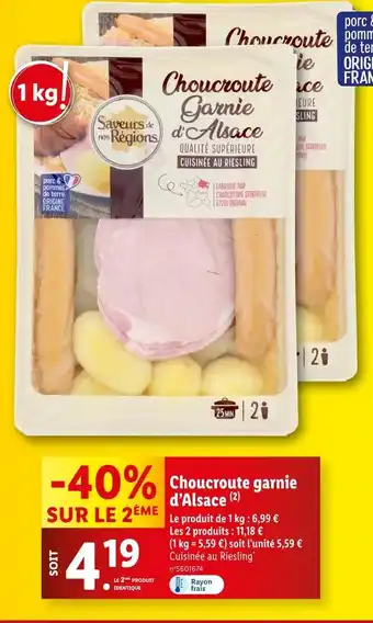 Lidl SAVEURS DE NOS RÉGIONS Choucroute garnie d'alsace offre