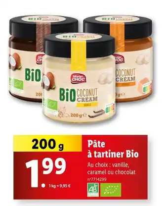 Lidl Mister Choc Pâte à tartiner Bio offre