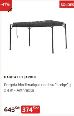 Bricomarché Habitat et jardin pergola bioclimatique en tissu offre