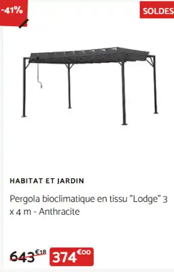 Bricomarché Habitat et jardin pergola bioclimatique en tissu offre