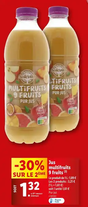 Lidl Solevita Jus multifruits 9 fruits offre