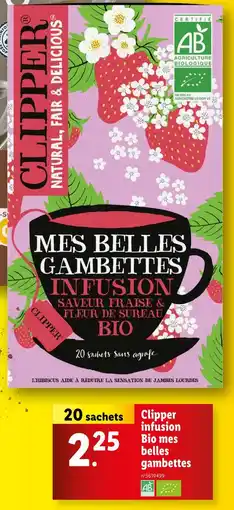 Lidl Clipper Clipper infusion Bio mes belles gambettes offre