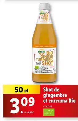 Lidl SOLEVITA Shot de gingembre et curcuma bio offre