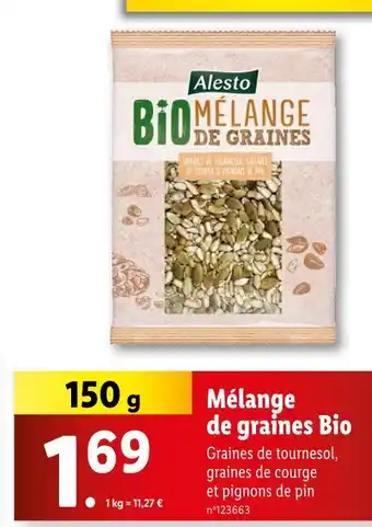 Lidl Alesto Mélange de graines Bio offre