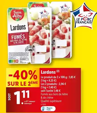 Lidl Saint Alby Lardons offre