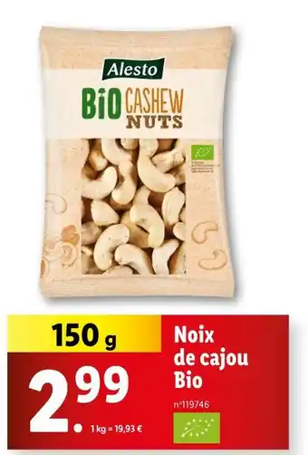 Lidl ALESTO Bio Cashew Nuts offre