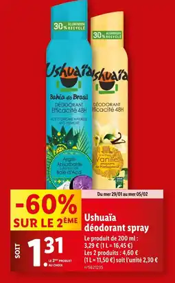 Lidl Ushuaïa Déodorant spray offre