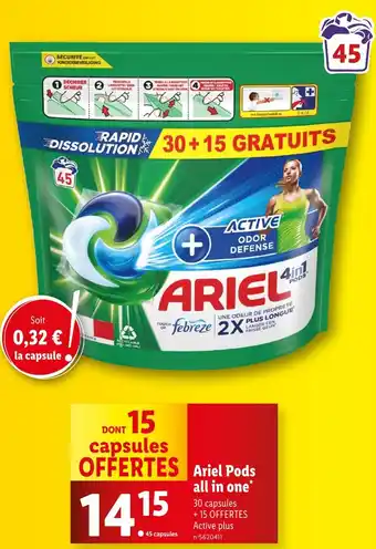 Lidl ARIEL Ariel pods all in one offre