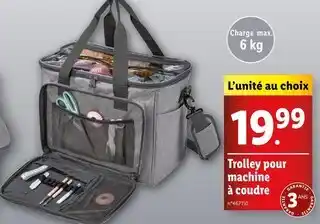 Lidl Topmove Trolley pour machine à coudre offre