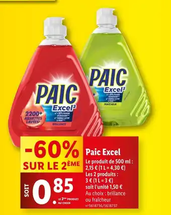 Lidl Paic excel offre