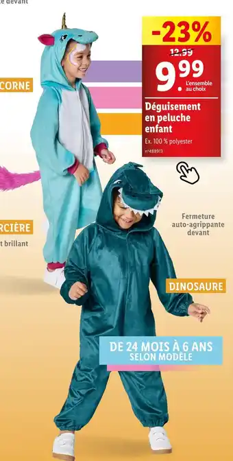 Lidl Déguisement en peluche enfant offre