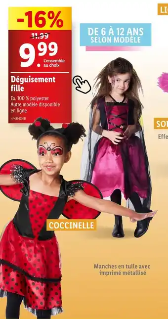 Lidl Déguisement fille offre