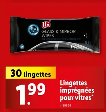 Lidl W5 Lingettes imprégnées pour vitres offre