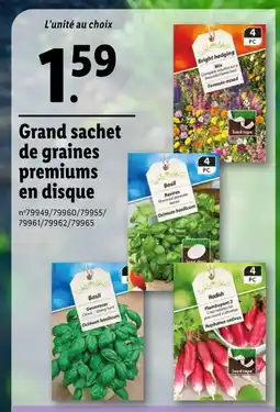 Lidl Grand sachet de graines premiums en disque offre